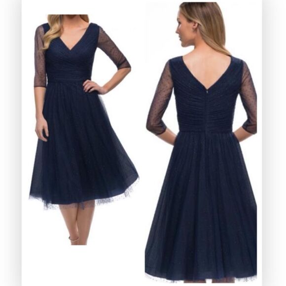 LA FEMME 29229  Tea Length Tulle Dress size 4 NWT $409 - Picture 1 of 9